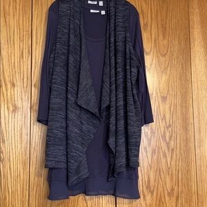 LOGO Sweater Knit Vest with Knit Top Twin Set